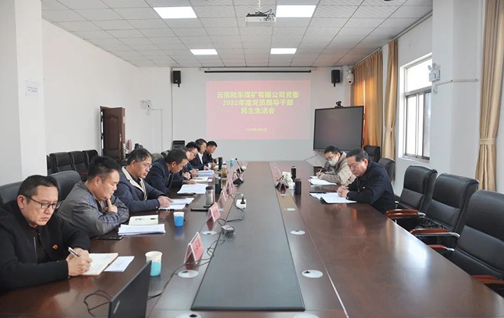 云煤（鸿运国际）集团党委委员、、纪委书记、、监察专员覃崇辉一行到陆东煤矿公司指导年度民主生涯会
